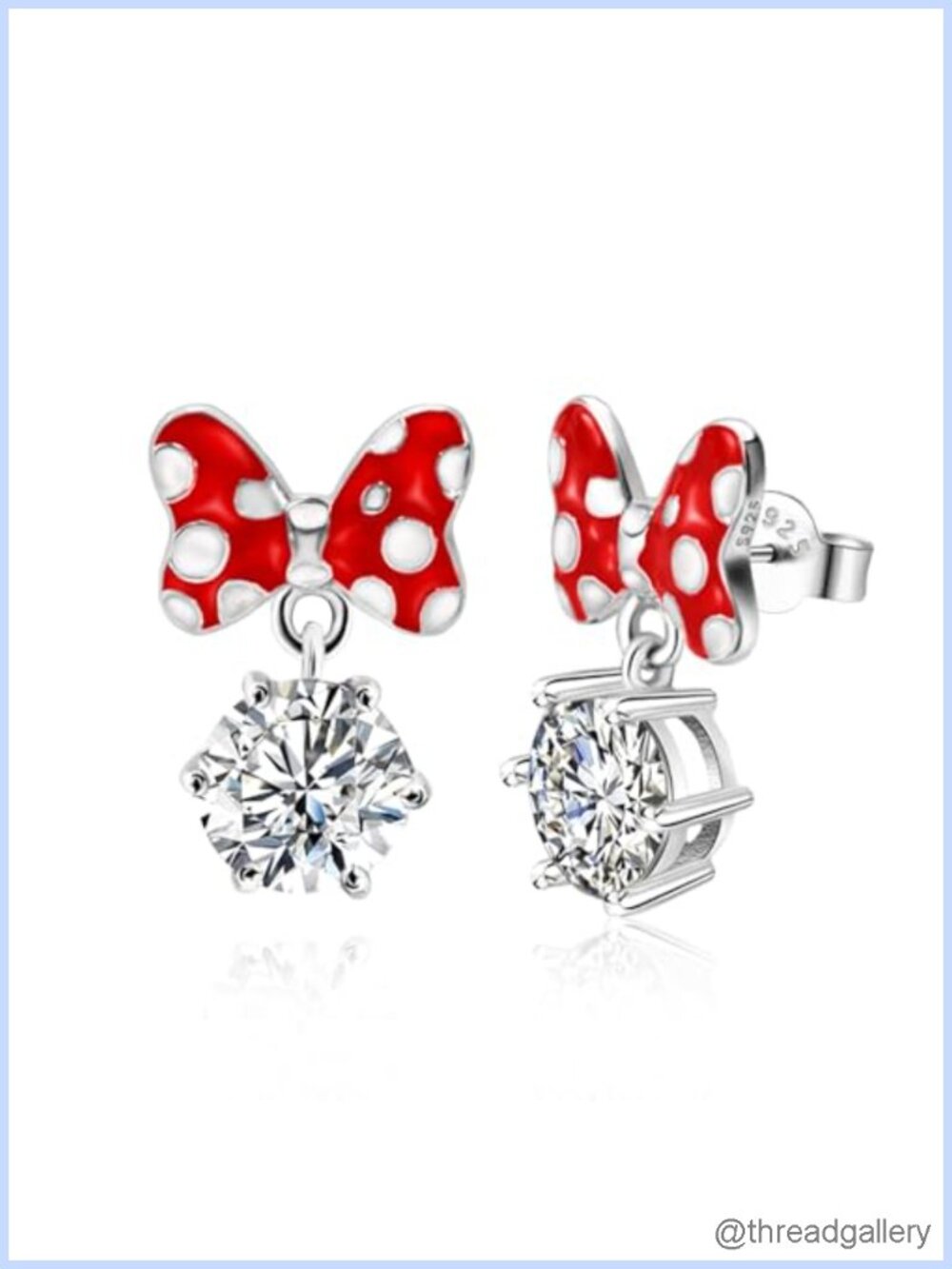 Sterling Silver CZ Mouse Stud Earrings Cute Animal Jewelry Gift for Women